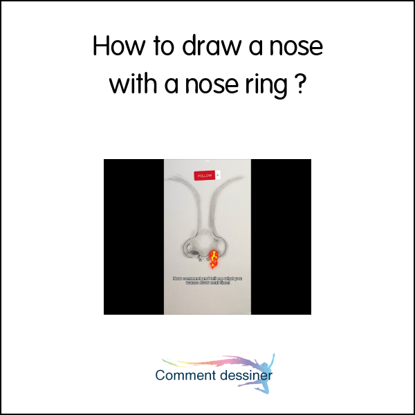 How to draw a nose with a nose ring